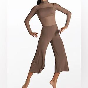 WEISSMAN Balera Dance Costume Culotte Unitard With Mesh MJ11187 LC-large child
